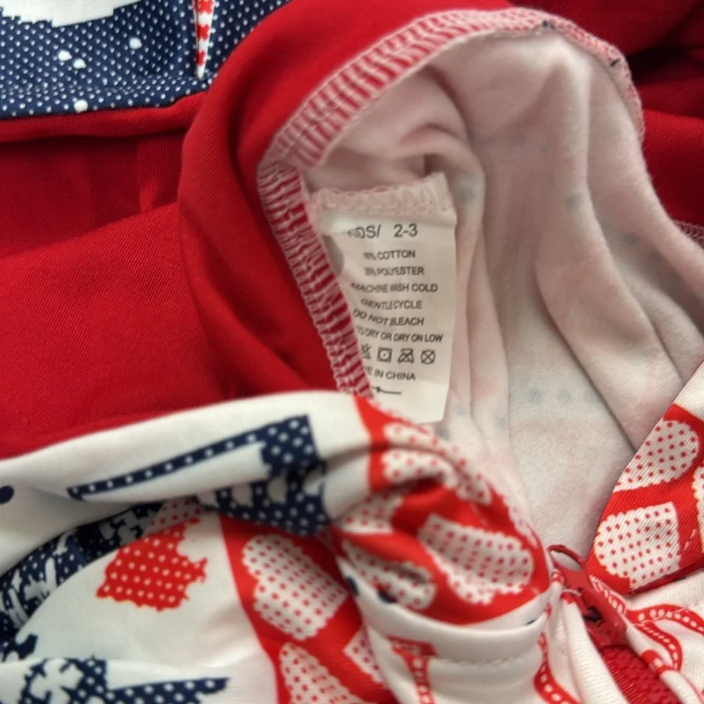 NEW Hooded Onesie Christmas Pajamas Kids 2/3